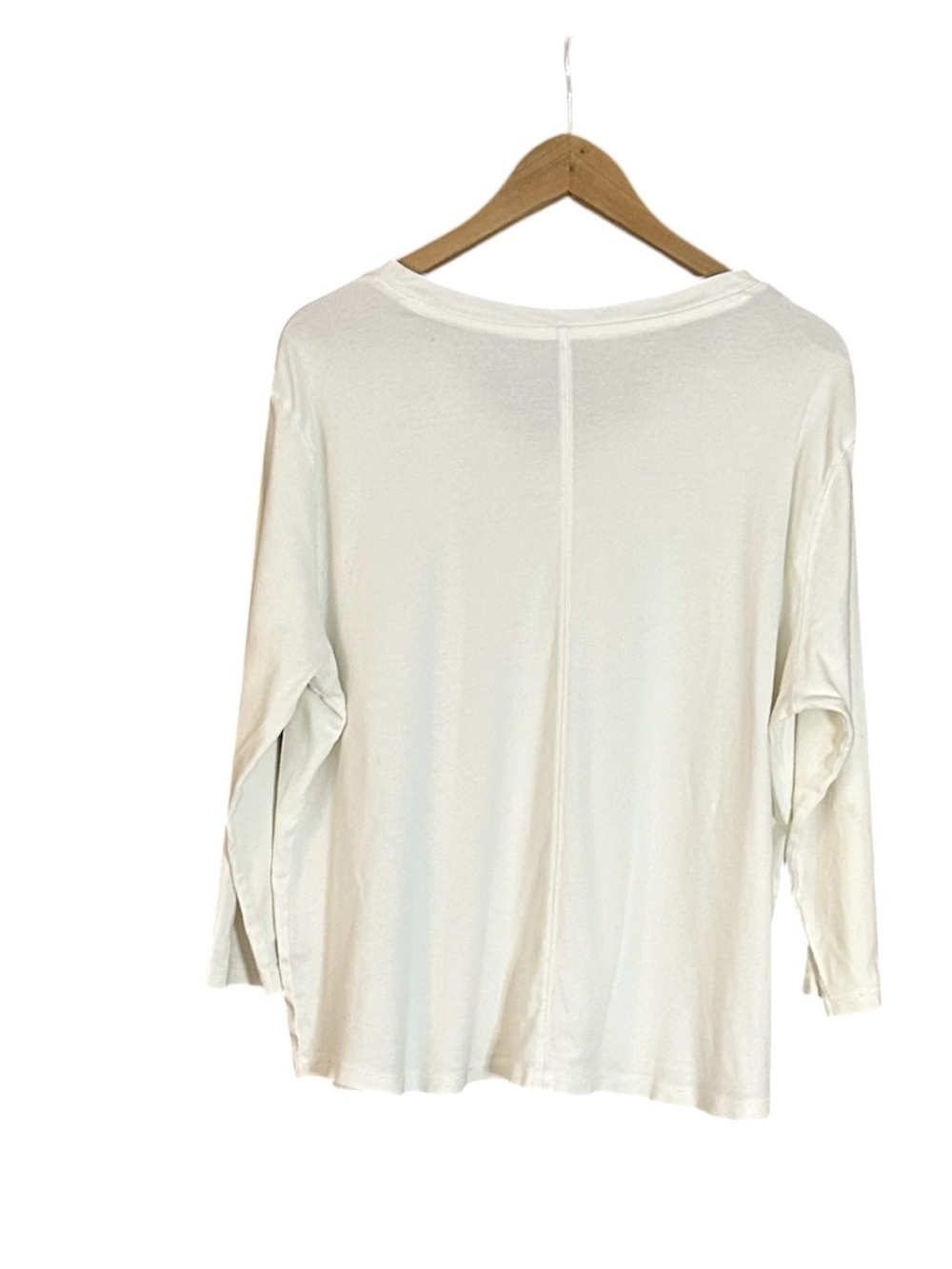 Orvis White 100% Cotton V-Neck Long Sleeve Tee Womens XL Casual Basic - Picture 3 of 6